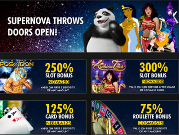 Supernova Casino Casino Bonuses 2021  250% Signup Bonus $2500